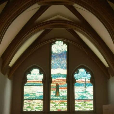 Chapel Hall With Monet Style Stained Glass Ai Generated Artwork Nightcafe Creator Stained