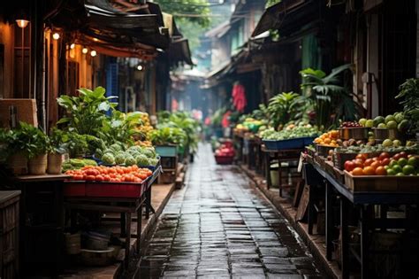 Premium Ai Image Vibrant Markets And Narrow Streets In The Old