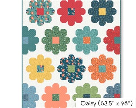 Daisy Quilt Pattern 5 Sizes Designer Allison Harris Clover Dot