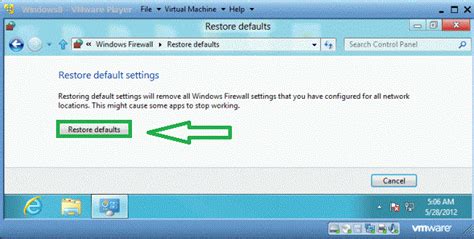 Restore The Default Firewall Settings In Windows 8