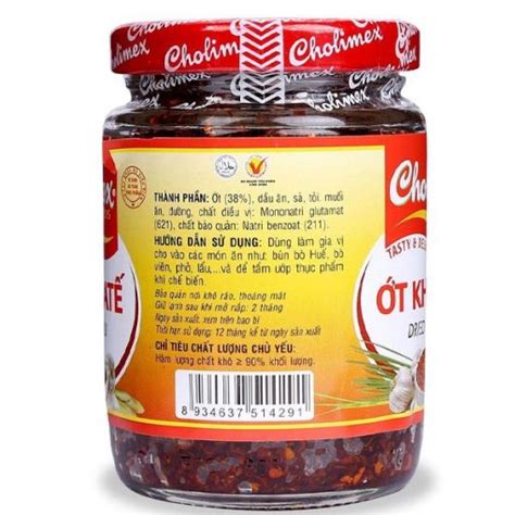 Cholimex Ot Kho Sa Te Dried Satay Chili Sauce Glass Jar 100G Export