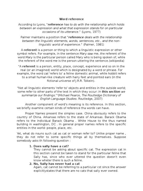 Word Reference | PDF | Word | Semantics 