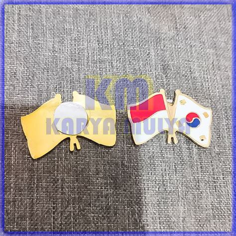 Jual Pin Bendera Persahabatan Indonesia Korea Selatan Cross Flag Pin