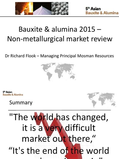 Bauxite And Alumina 2015 Non Metallurgical Market Review Dr Richard