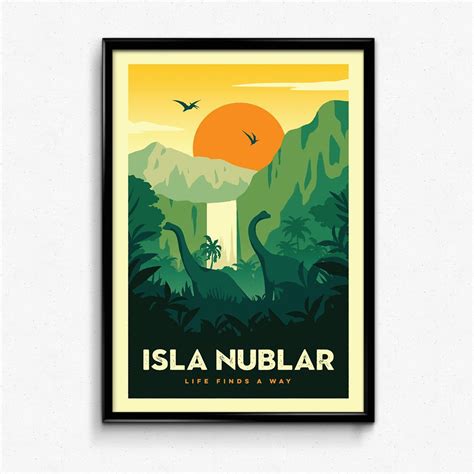 Isla Nublar Retro Travel Poster Retro Travel Poster Travel Posters