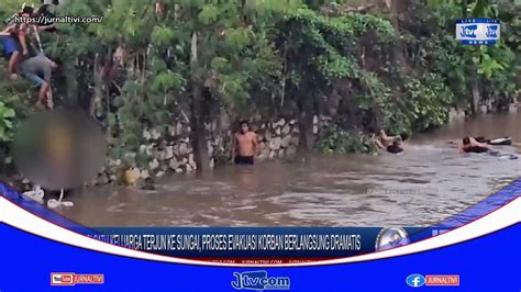 Mobil Berisi Satu Keluarga Terjun Ke Sungai Proses Evakuasi Korban