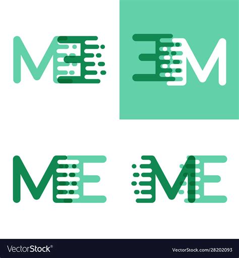 Me Letters Logo With Accent Speed In Light Green Vector Image