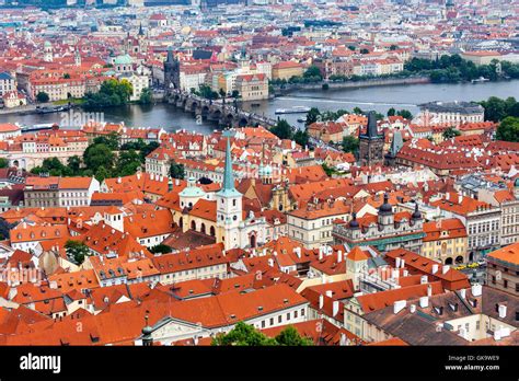 Aerial View Of Prague Stock Photo Alamy