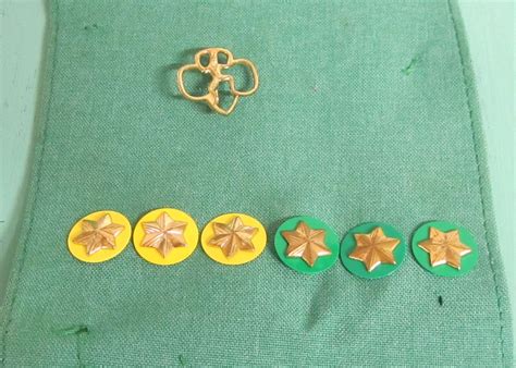 Vintage Girl Scout Sash With Star Membership Pins And By Redposie