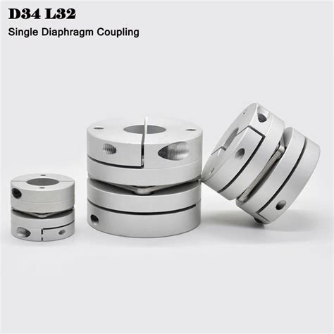 D34 L32 Motor Shaft Coupling Outer Dia 34mm Flexible Single Diaphragm