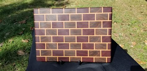 Brick Wall Pattern With Walnut Padauk Cutting Board Markann Woodcrafts