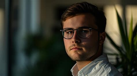 Premium Photo Bearded Man In White Shirt Employee