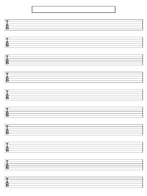 guitar tab blank sheettitle box