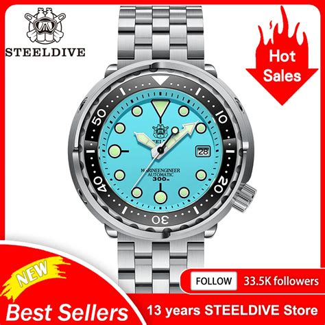 Steeldive Brand Sd New Arrival Turquoise Dial Ceramic Bezel M