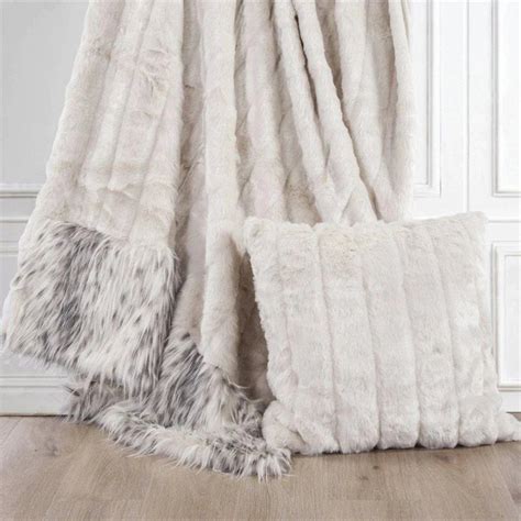 White Faux Mink And Snow Leopard Oversized Throw Blanket Rustics For Less