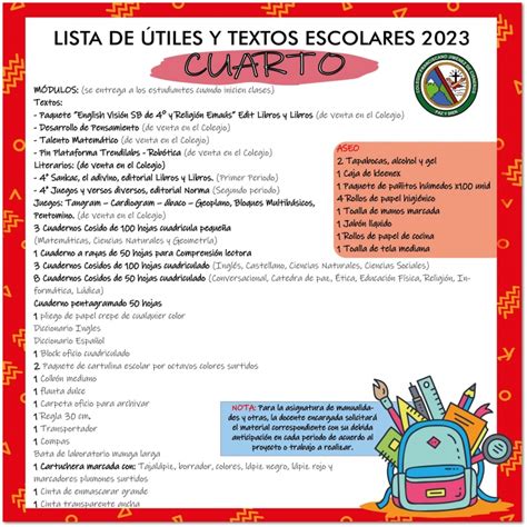 Lista De Tiles Escolares Cisneros