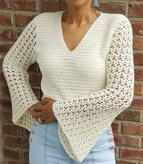 Bell Sleeve Top Pattern By Guchet Crochet Bell Sleeve Crochet