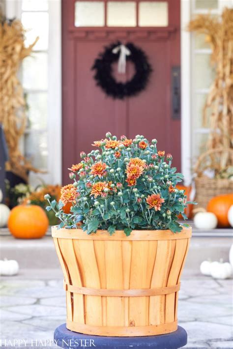 Fall Mum Display Ideas Front Porch Happy Happy Nester