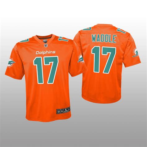 Miami Dolphins Jaylen Waddle Orange Jersey Inverted Game Youth