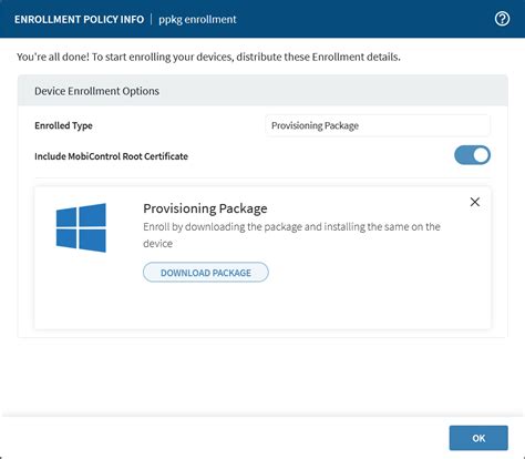 Creating An Enrollment Policy For A Provisioning Package Ppkg