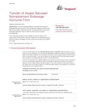 Fillable Online Transfer Of Assets Between Nonretirement Brokerage