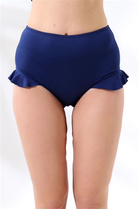 Aykum Y Ksek Bel Bikini Alt F Rf Rl Astarl Lacivert Fiyat