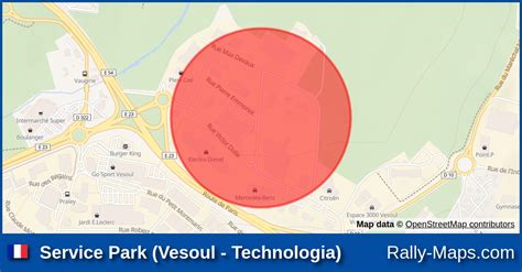 Service Park Vesoul Technologia stage map Rallye Régional de la