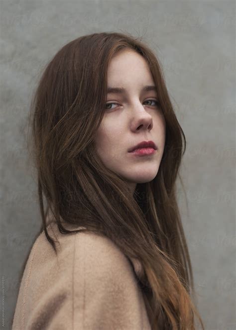 portrait   beautiful sad girl   coat  stocksy contributor