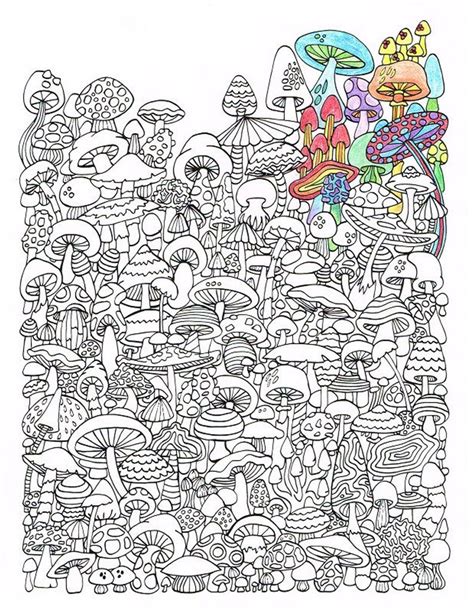 Mushroom Coloring Page For Adults 8998221 Vector Art At Vecteezy Porn