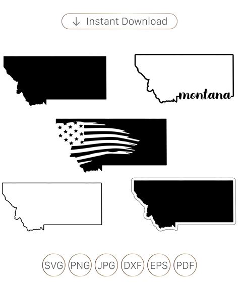 Montana Svg Montana State Svg Montana Silhouette Montana State Silhouette Montana Outline