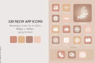 Neon Nude IOS App Icons Graphic By Ayalormus Creative Fabrica
