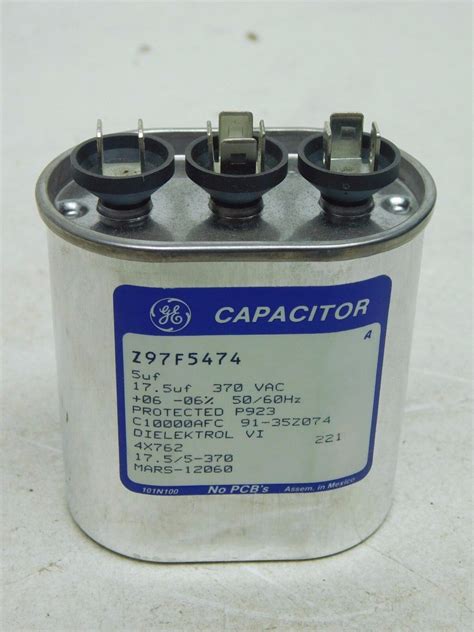 Ge Genteq Capacitor Dual Run Oval Uf Mfd Volt Vac F