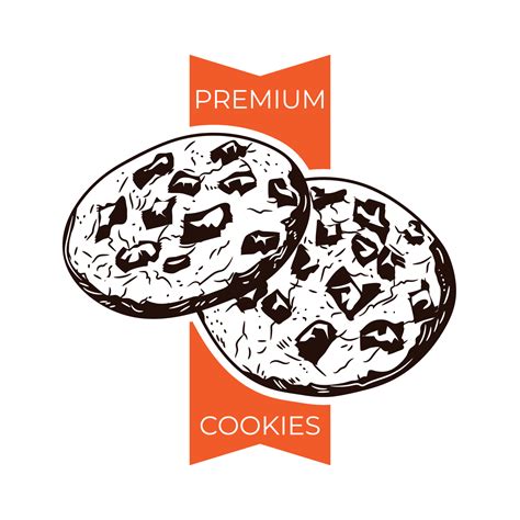 Chocolate chip cookies vector illustration, perfect for cookies shop logo and label sticker ...