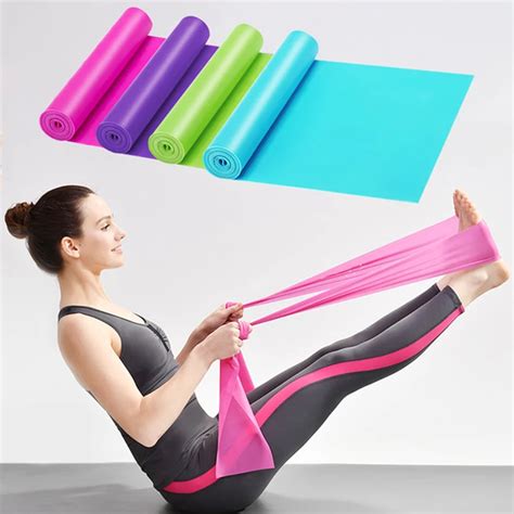 150cm Yoga Pilates Stretch Resistance Bands Workout Exercise Fitness