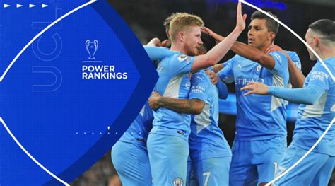 UEFA Champions League Power Rankings Manchester City Favorites To Win