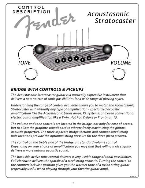 Acoustasonic Stratocaster Service Manual 01397000 · Customer Self-Service