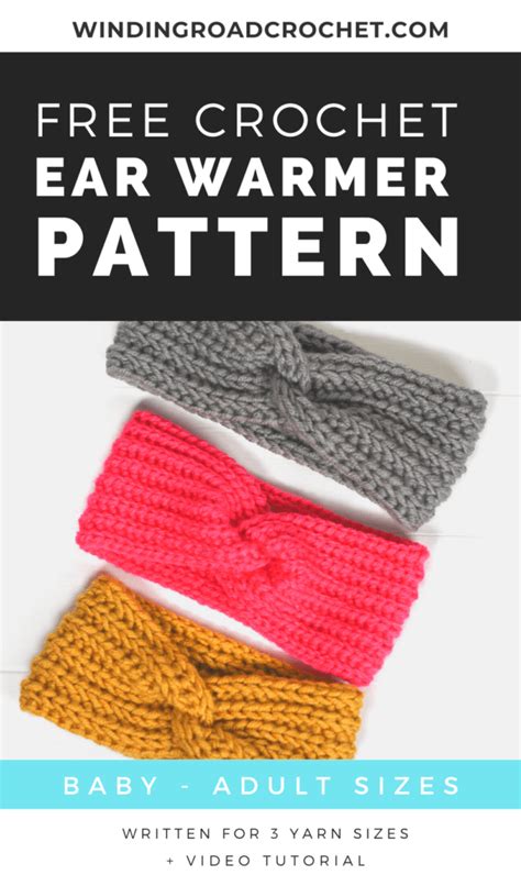 How To Crochet Twisted Ear Warmer Pattern Winding Road Crochet