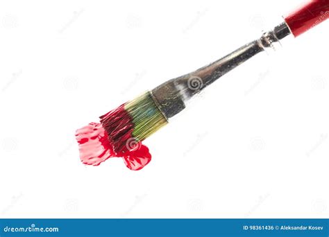 Paintbrush And Red Paint Stock Photo Image Of Isolated 98361436