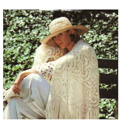 Crochet Pattern Vintage 70s Crochet Shawl Pattern Poncho Etsy