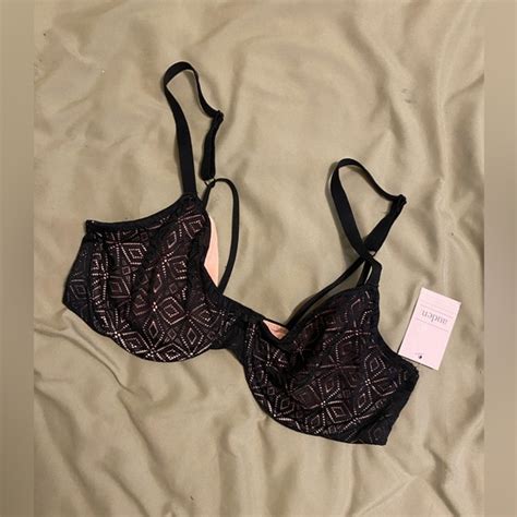 Auden Intimates Sleepwear Auden Unlined Nude Black Underwear Bra