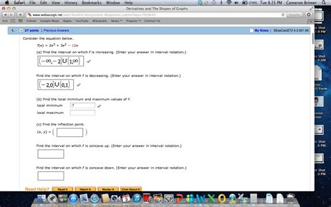 Consider The Equation Below Fx 2x3 3x2 12x