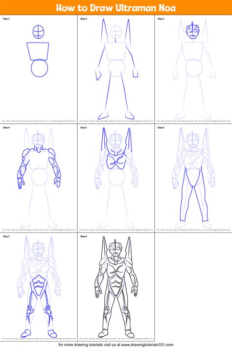 How To Draw Ultraman Noa Printable Step By Step Drawing Sheet