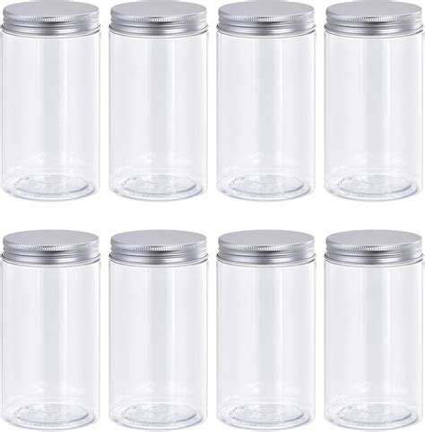 Amazon Uxcell Round Plastic Jars With Aluminum Screw Top Lid 14oz