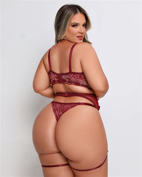 Conj 48 Plus Size Vinho Atena Lingerie por Moniky Ewáns
