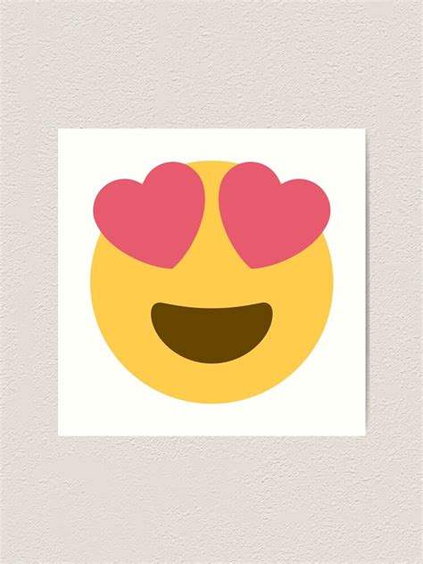 Smiling Face With Heart Shaped Eyes Emoji Art Print By Winkham