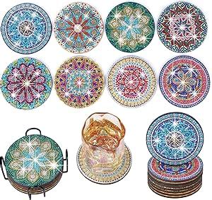 Diamond Painting Coasters With Holder Pcs Mandala Diamond Painting