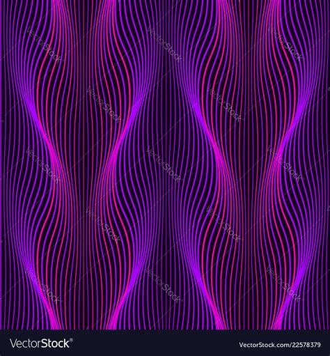 Ultraviolet Neon Wavy Lines Seamless Pattern Vector Image On Vectorstock