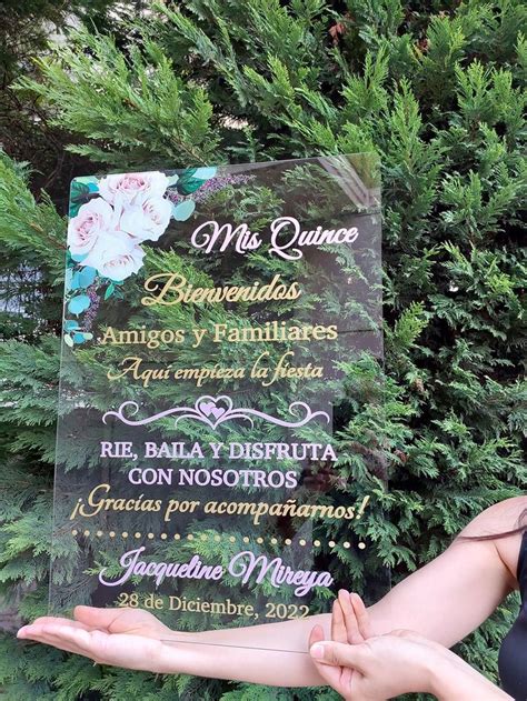 Wedding Welcome Sign Welcome Quinceanera Stand On Acrylic Glass Party