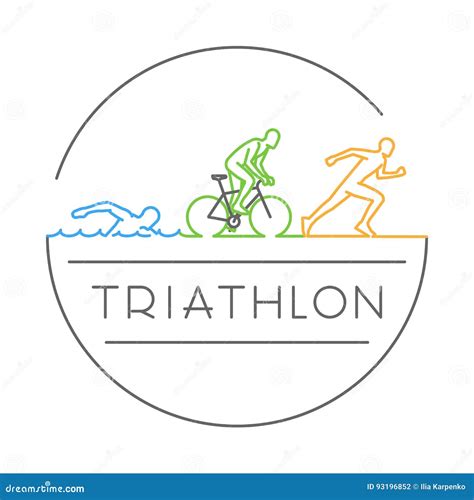 Vector Line Design Logo For Triathlon Stock Illustration