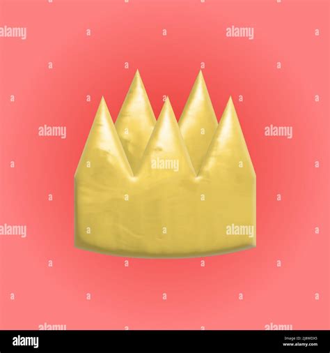 3d Golden Crown Icon Isolated On A Biege Background 3d Shape Vector